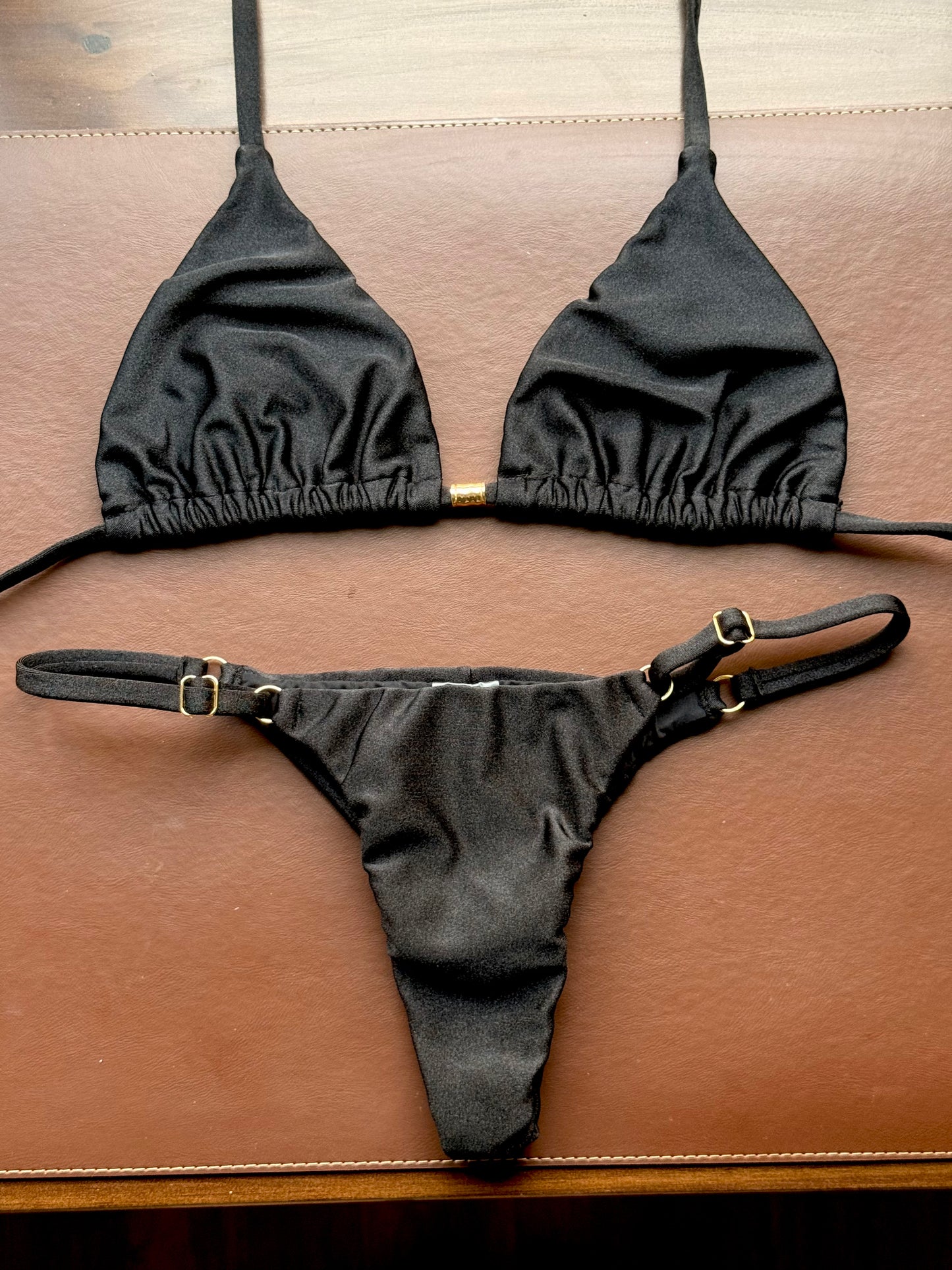 Conjunto Cortininha Preto Acetinado