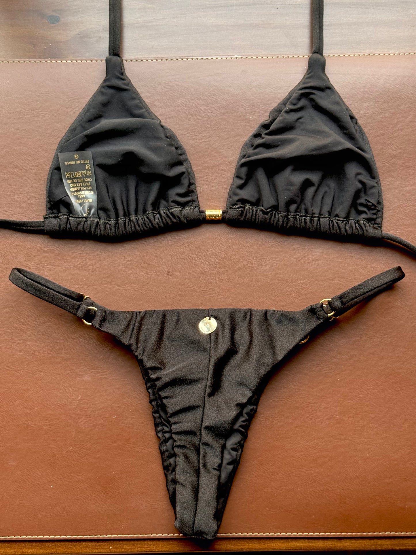 Conjunto Cortininha Preto Acetinado